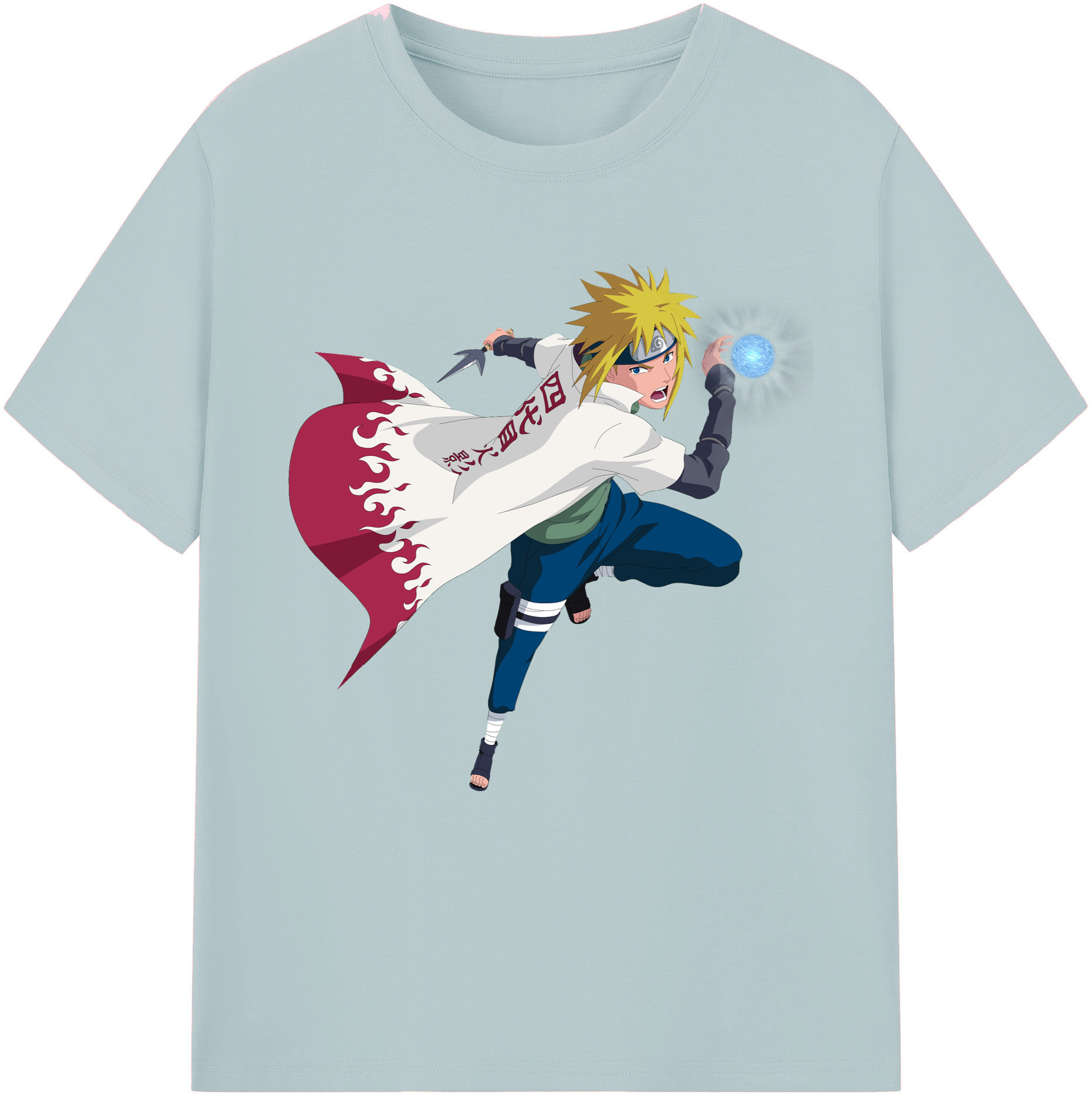 （画像用） NARUTO -ナルト- 波風 ミナト Namikaze Minato 綿100％半袖Tシャツ（フロントプリント）